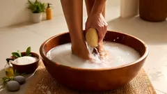Koupel nohou s octem a solí: jak si ji připravit doma a kdy je nejlepší ji dělat